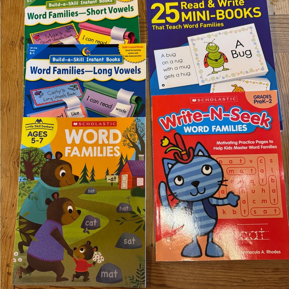 WORD FAMILIES- Lot of 5 books